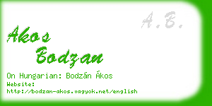akos bodzan business card